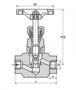 J13H/W-160/320/400/500C/P型铸钢/不锈钢内螺纹手动针型截止阀