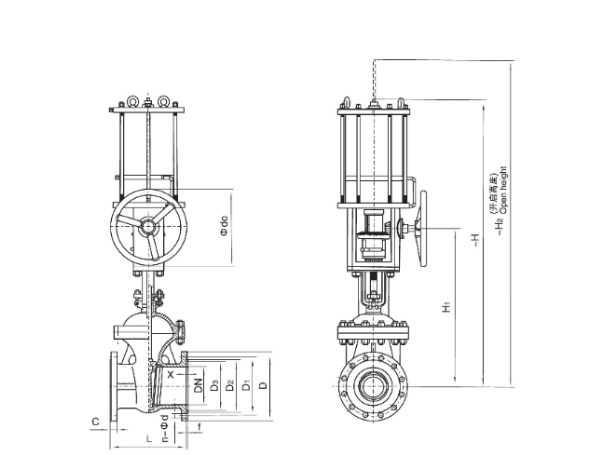 气动法兰连接闸阀