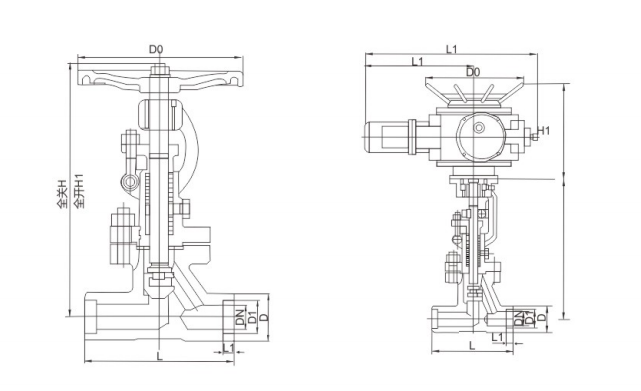 NKJ41/61H/Y/W-16/25/40/64C/I/P/R型铸钢/不锈钢法兰/对焊手动真空截止阀