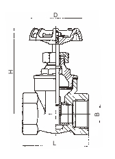 Z15T-16Q型球墨铸铁内螺纹手动闸阀